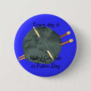 Knit Crochet in Public 6 Cm Round Badge