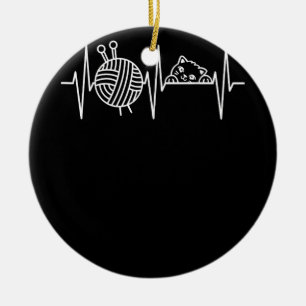 Knit Crochet Knitter Gift Crocheting Sheep Knittin Ceramic Ornament