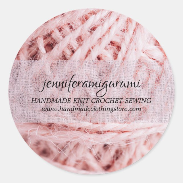 Knit Crochet Yarn Amigurumi Maker Classic Round Sticker (Front)