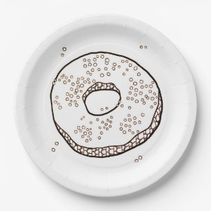 KNIT DONUT 9" Round Paper Plates
