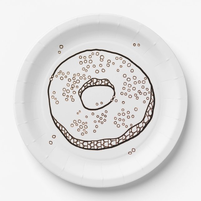 KNIT DONUT 9" Round Paper Plates (Front)