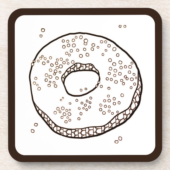 KNIT DONUT Hard Plastic Coasters (Front)