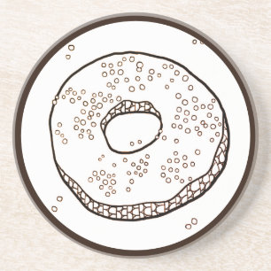 KNIT DONUT Round Sandstone Coaster