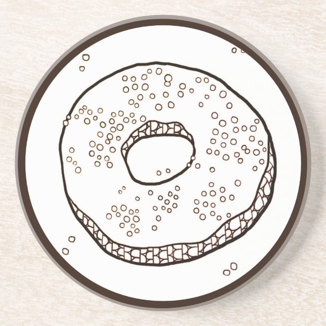 KNIT DONUT Round Sandstone Coaster (Front)