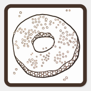 KNIT DONUT Small Square Stickers