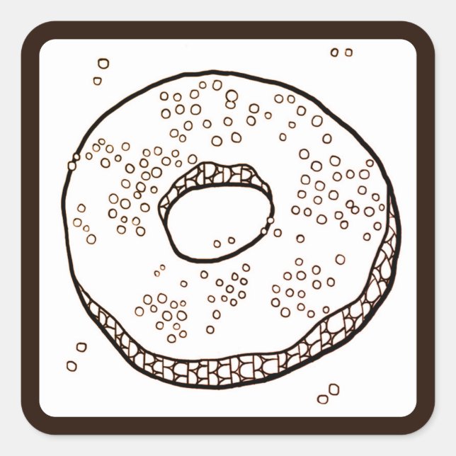 KNIT DONUT Small Square Stickers (Front)