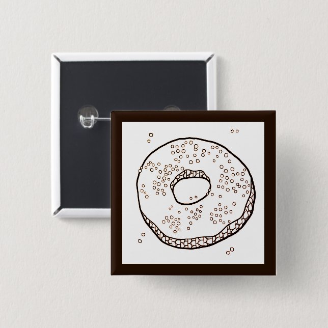 KNIT DONUT Square Pin Button (Front & Back)