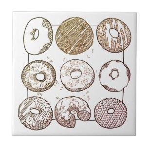 KNIT DONUTS 4.25x4.25 Ceramic Tile 
