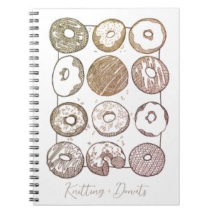 KNIT DOZEN DONUTS Spiral Notebook + Text