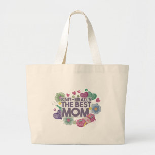 Knit-erally the Best Mum Large Tote Bag
