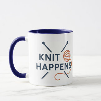 Knit Happens Funny Knitting Pun Mug