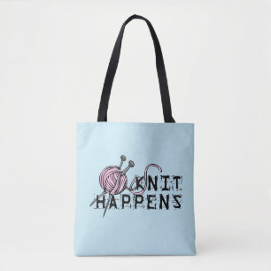 Knit Happens Funny Tote Bag for Knitters