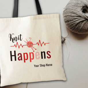 Knit Happens Heart Beat Gift For Knitter Tote Bag