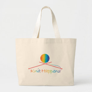Knit Happens Large Tote Bag