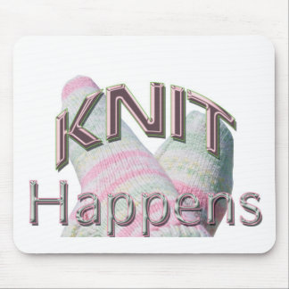 Knit Happens Mousepad (green & pink socks)