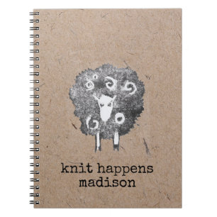 Knit Happens Personalised Knitting Notebook