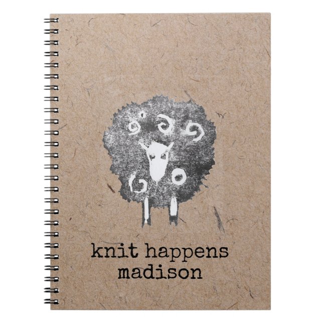 Knit Happens Personalised Knitting Notebook (Front)