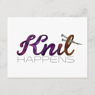 Knit happens postcard