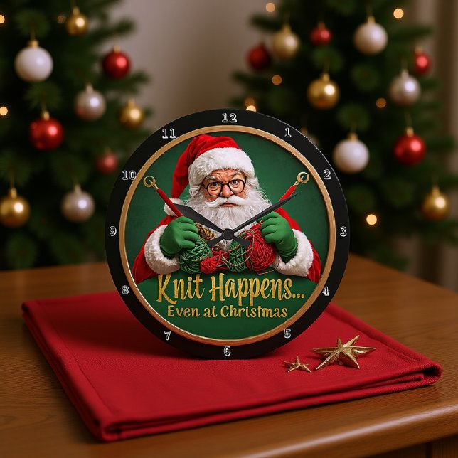 Knit Happens Santa Large Clock (Creator Uploaded)