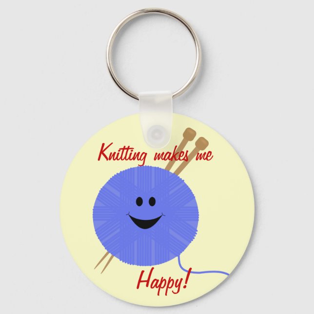 Knit Happy Keychain (Front)