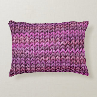 Knit Harmony: Purple Stripe Texture Decorative Cushion