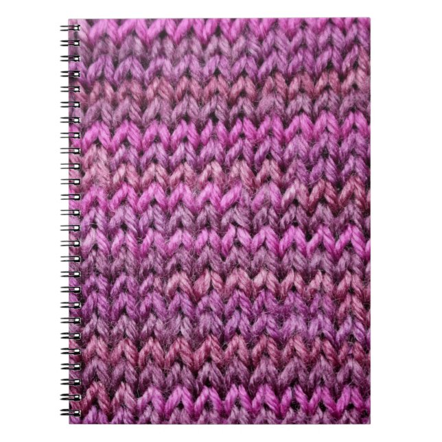Knit Harmony: Purple Stripe Texture Notebook (Front)