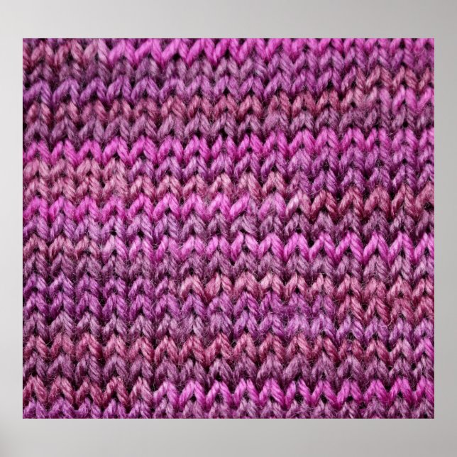 Knit Harmony: Purple Stripe Texture Poster (Front)