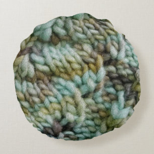 Knit Malabrigo Yarn Texture Crafts Round Cushion