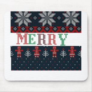 knit Merry Christmas Mouse Pad