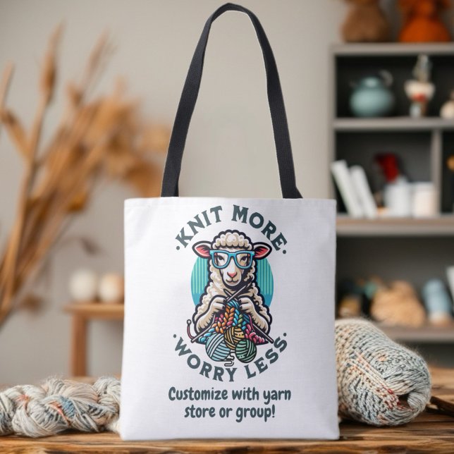 Knit More  Tote Bag (Discover the perfect project bags and tote bags for crafters, knitters, and crocheters! )