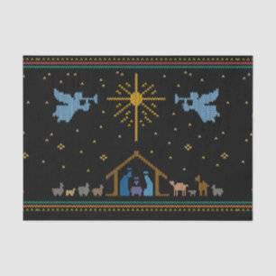 Knit Nativity Ugly Christmas Sweater Christian BIG Tissue Paper