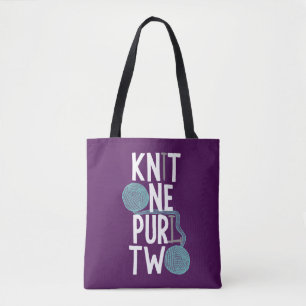 Knit One Purl Two Knitters Tote Bag