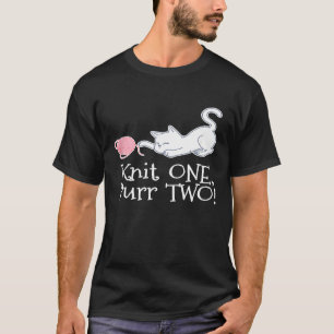 Knit One Purr Two Cat Yarn Crocheting T-Shirt