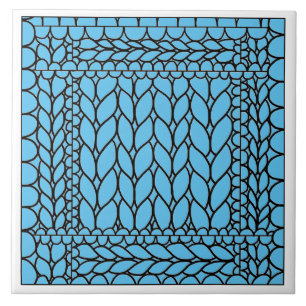 KNIT PURL BLUE Ceramic Tile