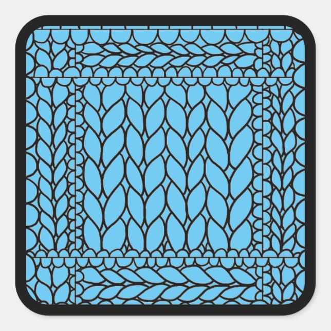 KNIT PURL BLUE Large Square Stickers II  (Front)
