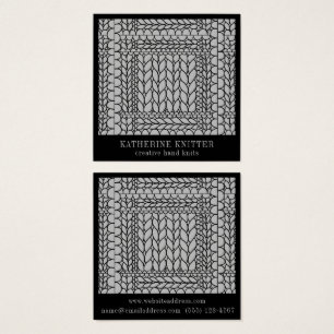 KNIT PURL GRAY Square Business Card II