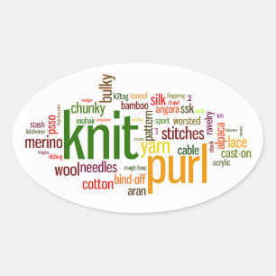 Knit Purl Knitting Lexicon Knitters Car Sticker