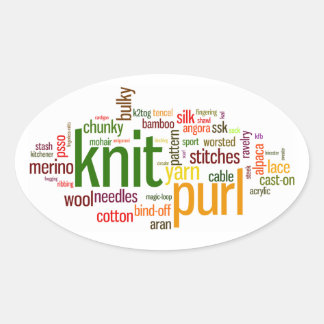 Knit Purl Knitting Lexicon Knitters Car Sticker