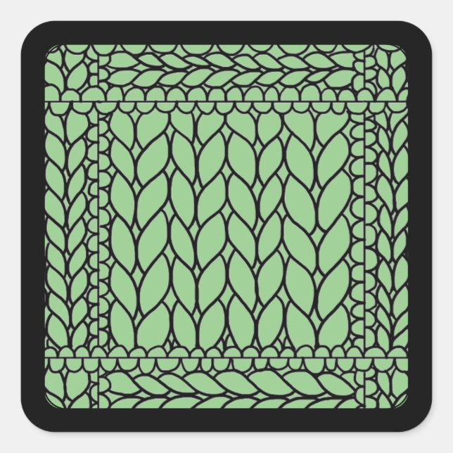 KNIT PURL SAGE Small Square Stickers II  (Front)