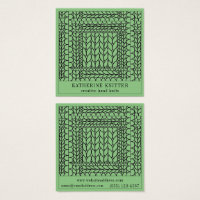 KNIT PURL SAGE Square Business Card