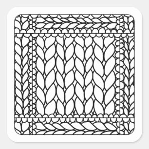 KNIT PURL Small Square Stickers