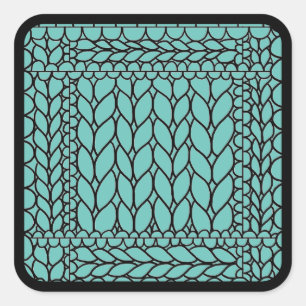 KNIT PURL TEAL Large Square Stickers II