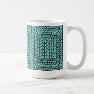 KNIT PURL TEAL Tall White Mug 