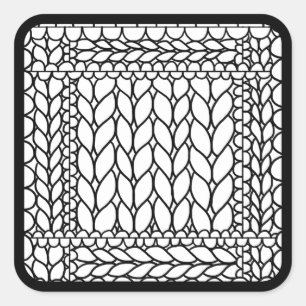 KNIT PURL WHITE Large Square Stickers II
