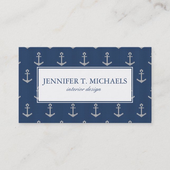 Knit Sea Anchor Business Card (Front)
