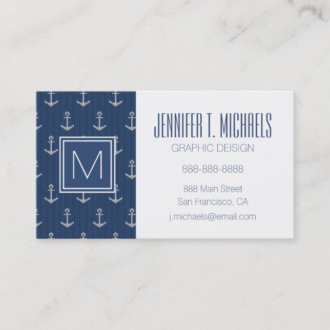 Knit Sea Anchor Business Card (Front)