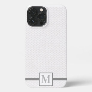 Knit Stitch Textured Monogram Grey iPhone Case