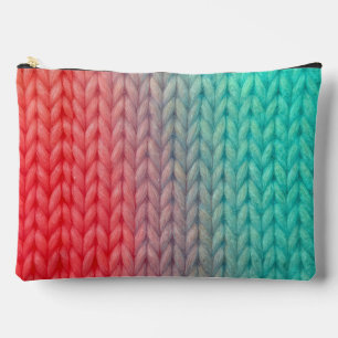 Knit Stitching Texture in Gradient Colors Accessory Pouch