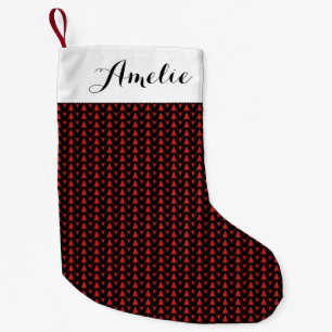 Knit Stockinette Stitch Crafts Print + Name Small Christmas Stocking