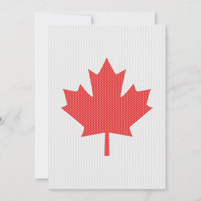 Knit Style Maple Leaf Knitting Motif (Front)